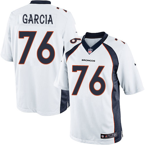 Youth Elite Max Garcia Nike Jersey White Road - #76 NFL Denver Broncos